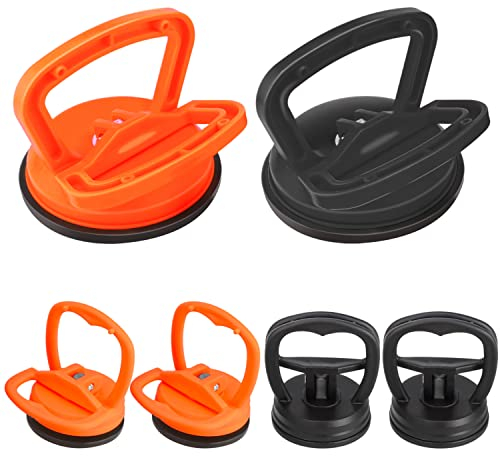 Saugheber, 2 große 4 kleine Heavy Duty Saugheber für Auto Dellen, Aluminium Saugnapfheber und Abzieher für Glas- und Fliesentransport, 6 Stück