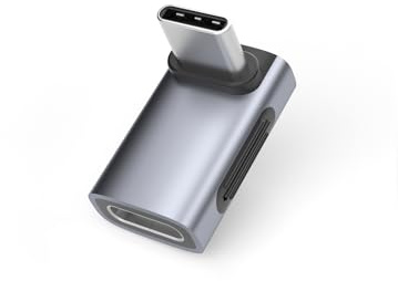 Hagibis Adaptador USB C 240W 40Gbps 8K Ángulo Recto Vertical Tipo L | Conector en codo a 90 grados para carga rápida, acoplador de pantalla vídeo Thunderbolt 4 para consola de juegos portátil.