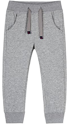 Mud Kingdom Grey Sweatpants Plain Ribbed Elastic Waist Jogger Tracksuit Bottoms Casual Trouses Little Boys 7-8 Years