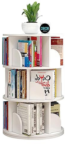 YTGHBIML Bücherturm Freistehend 360° drehbares Bücherregal, großes Fassungsvermögen, stehendes Bücherregal, einfaches Bücherregal für Zuhause, offener Bücherregal-Organizer perfekte Darstellung