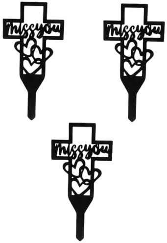 BESPORTBLE 3stücke Gedenkstecker Aus Eisen Für Friedhof Und Garten Grabdekoration Für Erinnerungen Langlebig Und Leicht Für Gärten Rasenflächen Und Gedenktafel
