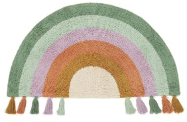 RugVista Cute Rainbow Kinderteppich, 75 x 150 cm, Mehrfarbig | Moderne, Kinder, Mittlerer Stapel, Maschinenwäsche, Oeko-Tex 100, Ohne gefährliche Chemikalien, Kinderzimmer
