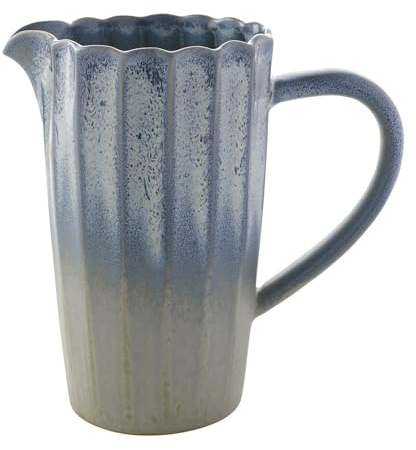 Widdop and Co Hestia Service de table en grès émaillé bleu – Pichet – Vaisselle contemporaine élégante – Jolie idée cadeau pour pendaison de crémaillère