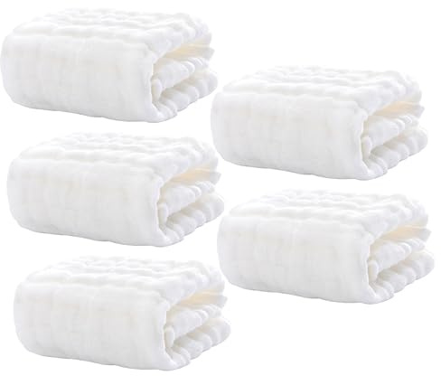 WATIIFUFU Handtücher Set Für Neugeborene 5 Stück Waschlappen Ultraweiche Gesichtstücher Für Neugeborene Vielseitig Einsetzbar Spucktuch Sabbertuch Und Speicheltuch Ideal Für Empfindliche Babyhaut