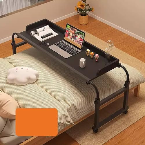Verstellbarer Betttisch mit Rollen, praktischer Stehtisch, Essens-Tablett für Doppelbett, Doppelbett, Queen-Size-Bett, Computertisch, Schlafsaal, Computertisch
