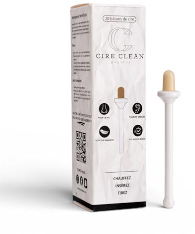 CIRECLEAN – Boite de 20 Sticks de Cire - Prêts à l'Emploi - Epilation Nez et Oreilles – Sans Douleur - Simple d'utilisation et Efficace - Pour Hommes et Femmes – Marque Française -