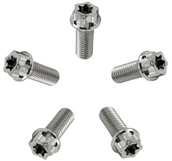 Dunxiles Bolzen M10 x 1,25 x 25 mm Torx für Motorräder Sechskantkopf Doppelantrieb Schwarze Titanflanschschraube 5er-Pack
