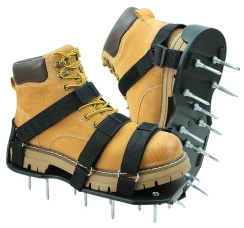Generico Scarpe Arieggiatore per Prati,Aeratore per Terreno con Punte - Calzature Chiodate per Arieggiare Terreno Compatto in Giardini Fattorie e Paesaggistica