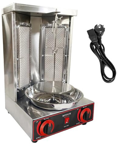 Doner Kebab-maskin gas kebab grill vertikal broiler gyro kött rotisserie med 2 brännare, bänkskiva rotisserie grill kebab