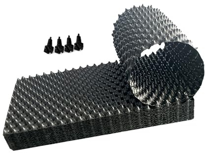 UZAMIRLEX Tapis de Sol en Caoutchouc avec Trous, Tapis de Drainage en Maille avec vis for Jardin, Parc, Plantes en Pot, Patio(Black,0.3x5 m/0.98x16 ft)