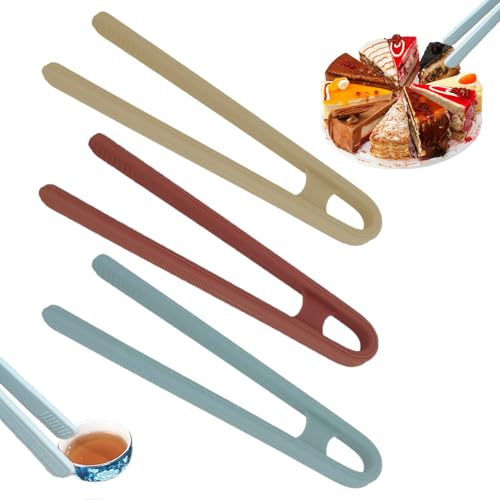 3pcs Silicone Mini Tongs, 5.5 Inch Colored Small Tongs for Kids, Baby, Toy, Serving, Appetizers, Fruit, Ice Cube, Candy, Pastries
