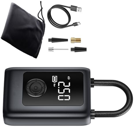 Compresor de aire recargable, fácil de transportar, pantalla digital, inflador de neumáticos, fácil de transportar para coches, motocicletas y bicicletas, bombas de aire de coche