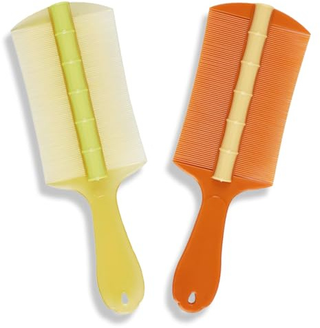OUDQFCJ 2 Pièces Peigne Anti-Pellicules et Anti-Poux Double Face avec Manche, Peignes Fins pour Hommes, Femmes, Enfants, Chats et Chiens(Couleur aléatoire)