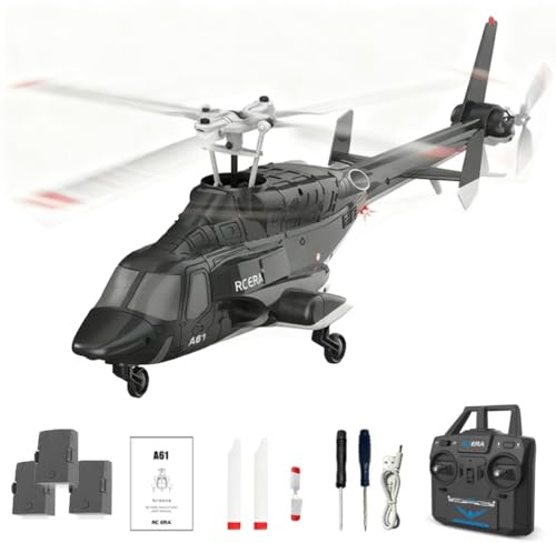 Meiurlex RC ERA A61 RC Helikopter für Erwachsene, 1:52 Little Wolf Ferngesteuerter Hubschrauber mit Höhenhaltung & Optischer Positionsbestimmung, RTF Flugzeug Modell Anfänger