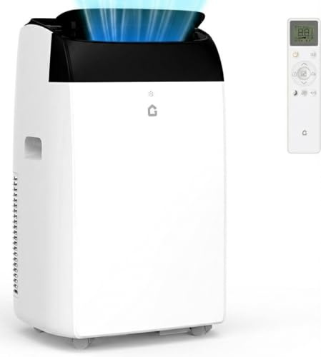 Condizionatore Portatile 10000 BTU, 4-in-1Climatizzatore Portatile Con Deumidificatore, Air Conditioner Con Display Digitale e Telecomando, Funzionamento Silenzioso, 24H Timer, Copertura 51 ㎡-Bianco