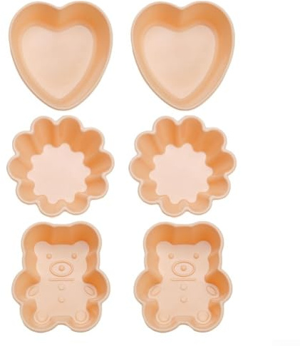 Pirottini da forno in silicone resistente al calore per cupcake, budini e gelatine, strumenti flessibili e per cuocere torte progettati per molteplici occasioni di cottura (rosa)