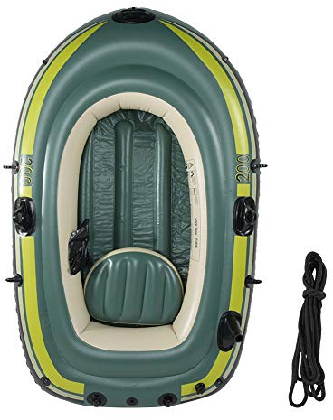 Maqulae 2-personers Uppblåsbar Roddbåt Heavy Duty PVC-fiskebåt med Snabb Uppblåsningsventil för Avslappnad Surfing och Dykning