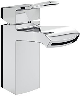 Bristan Descent Bathroom Taps, square chrome basin mixer tap | DSC BAS C, Includes clicker waste, Bathroom sink taps, Matching bath taps available, Lifetime Cover