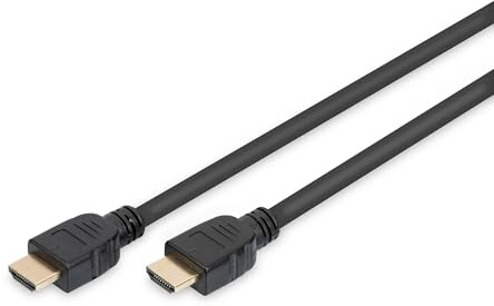 DIGITUS HDMI-Kabel – 5 m – UltraHD 8K 60Hz – HDMI 2.1 – HDR, ARC, CEC | UHD 4k 120Hz – Ethernetkanal – Vergoldete Kontakte – Für TV, Beamer, Monitor, Spielekonsolen, PC – Schwarz