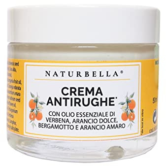 Naturbella - Crema Viso Antirughe - 100% Oli Essenziali Puri e Naturali - 50ml - Con Olio di Verbena, Arancio Dolce, Bergamotto e Arancio Amaro - Ideale per tutti tipi di pelle - Made in Italy