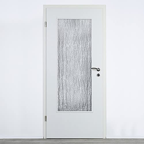 Melina24 Glaseinsatz für Zimmertüren Silvit 4mm, ESG Lichtausschnitt Glas Silvit weiss SR 187 Verlasung (ESG 535 x 1420 mm)
