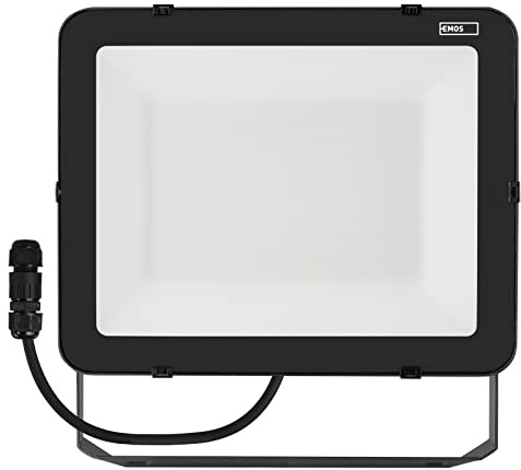 EMOS LED Strahler Profi 150W, wasserdichtes und stoßfestes Alu Flutlicht für Innen und Außen, Helligkeit 16500lm, Neutralweiß 4000K, CRI>80, Lebensdauer 50000h, Flacker-frei, 5 Jahre Garantie, Grau