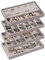Frebeauty Bandeja organizadora de joyas, bandejas apilables de terciopelo para joyas, inserciones de cajones, organizador de aretes para mujeres y niñas, estuche de almacenamiento de joyas para