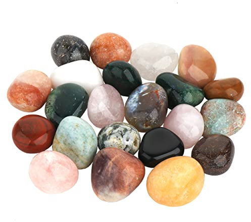 NKlaus 300g Indien Mix Trommelsteine Handschmeichler 35-50mm Massagesteine Heilsteine 11177
