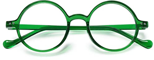 KOOSUFA Kleine Runde Lesebrille Blaulichtfilter Damen Herren Ultraleicht TR90 Retro Nerdbrille Lesehilfen 0.0 1.0 1.5 2.0 2.5 3.0 3.5 4.0