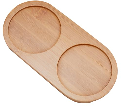 GORGECRAFT Dispensador de Jabón de Bambú Bandeja para Servir Mostrador de Baño Bandejas de Cocina Aparador Joyería Anillo Plato Soporte para Cosméticos Bañera Perfume Maquillaje Organizador de Joyas