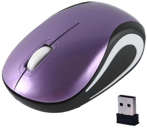 KeautFair Mini Wireless USB Mouse Portable Tiny Small Cordless Mice Ergonomic Design 2.4GHz 1000DPI for Kids Children Small Hands for Travel Business Trips for Windows/iOS/Android Laptop PC(Purple)