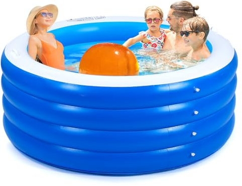 Biange Blow Up Pool, 72 X 30 Round Inflatable Swimming Pool, Kids Pool Inflatable, Kiddie Baby Swimming Pool for Backyard