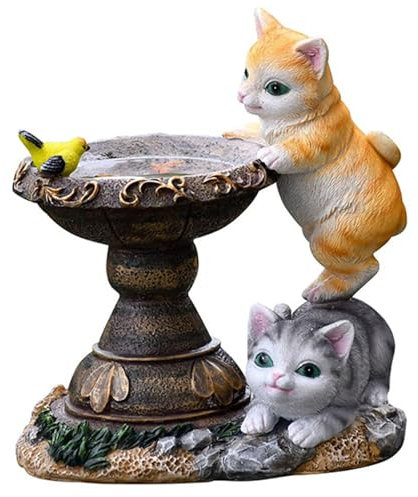 QmjdDymx Cat Solar Light Resin Cat Garden Statue avec LED LUMIRES Chat Cat Cat Solar GARDING Ornaments pour Patio, Lawn, Jour Art DÉCORATIONS DE Jardin, Produit