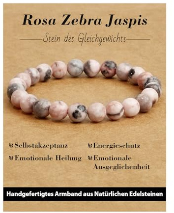 Landorilo Naturstein Armband für Damen Herren, 34 Natursteinarten | 8mm,Heilsteine Perlen Armbänder,Edelstein Chakren Perlenarmband,Personalisierte Geschenke,Energiekarte,Inklusive Ersatzperlen