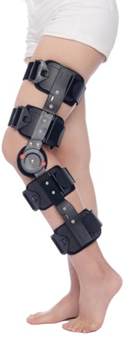 LoJax Ginocchiera Rom Incernierata, Stabilizzatore di Supporto Ortopedico Regolabile per ACL/legamenti/Sport - Misura Gamba Universale per Sinistra E Destra