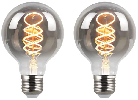 MLOQI Ampoule E27 4W Edison Vintage G80, Blanc Chaud 2700K, Ampoules LED Rétro à Filament Décorative | Non Variable | Lot de 2