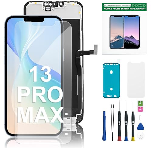 EXW Écran LCD iPhone 13 PRO MAX 6.7 Écran iPhone 13 PRO MAX Tactile De Réparation Complet,Protecteur D'écran, Adhésif Étanche, A2641 A2643 A2644 A2645 A2484