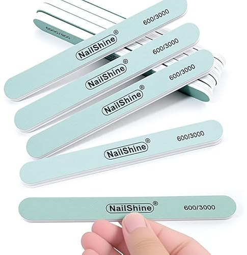 10PCS Nail Buffer and Shine Kit, Nail Shine Buffer Blocks for Natural Nails Polisher Fingernail Buffer Buffing File 600 3000 Grit (Green)