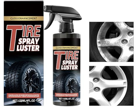 Uonguon Spray Brillant pour Pneus,Agent de Restauration pour Jantes 120ml | Spray Pour Jantes Faible Mousse | Pour Tout Terrain Maison Extérieur Garage Voiture Véhicule Automobile Camping-Car Urbain