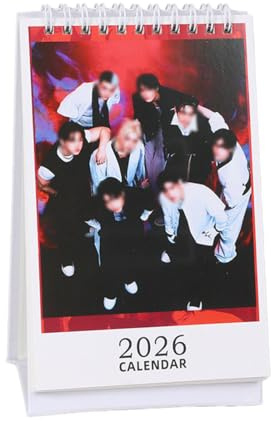 Teegxddy 1 PCS 2026 Tischkalender Desktop-Kalender SK4 k-pop Fotokalender Kalender,Neuer k-pop Tischkalender mit Prominentenmotiven,Es eignet sich als Geschenk für Freunde oder Fans(SK4)