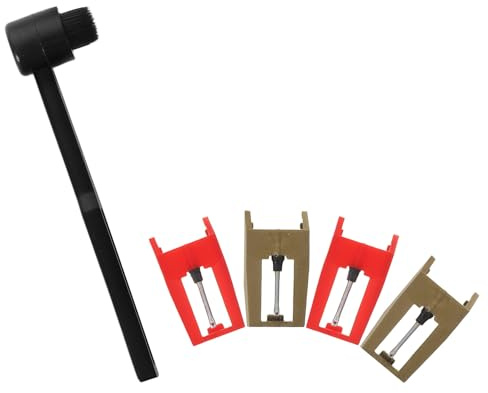 UPKOCH Set Puntine per Giradischi con Spazzola Pulizia Stilo Sostituzione Ago Fonografo per Vinili Accessori Dj per Manutenzione Suono Nitido e Riduzione Usura