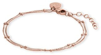 Purelei Liilii Armband Damen Doppelreihig – Filigranes Edelstahl Kugelarmband, Vergoldet oder Silber – Verstellbares Damenarmband 16–19 cm – Minimalistischer Schmuck für Alltag & Layering (Rosegold)