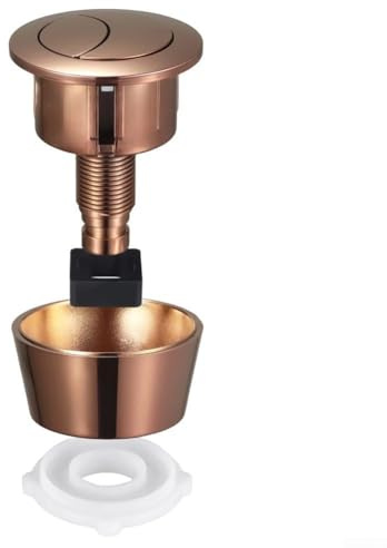 Kit de botón de inodoro de doble descarga – Para agujeros de tapa de cisterna de 20 mm y 40 mm, acabado de latón cepillado con accesorios de instalación completos – para (oro rosa)
