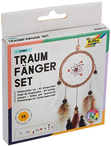 folia 23829 - Bastelset Traumfänger Ethno - Set zum Erstellen eines wunderschönen Traumfängers in Erdtönen, Erdtöne