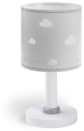 Dalber Kinder Tischlampe Nachttischlampe Wolken Grau Sweet Dreams, 15 x 15 x 30 cm | Kinderzimmer; Nachttischlampe