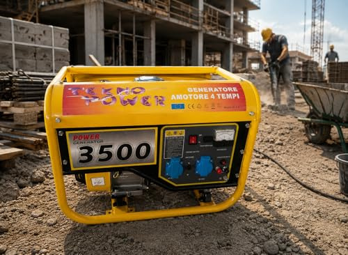 LGVSHOPPING Gruppo Elettrogeno Generatore di Corrente 3KW Motore 4 Tempi 15 Litri 6,5HP