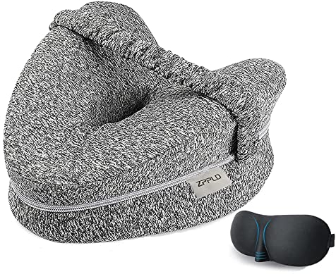 Knee Pillow,Leg Pillow,Orthopedic Knee Pillow for Sleeping On Side,Wedge Cushion,Memory Foam Knee Support Cushion with Strap for Side Sleeper,Back,Knee and Sciatica Pain Relief |with Eye Mask