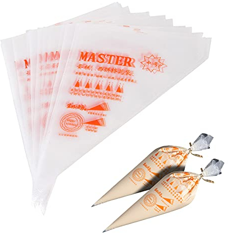 YankMooM 100 Pieces Plastic Pastry Bags Disposable Icing Piping Bags for Cake Cookie Desserts Icing Cupcakes Decoration