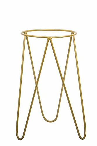 HowHomely Blumenständer Metall - Gold Pflanzenständer 45 cm Hoch für Töpfe mit 24 cm Ø - Eleganter und Minimalistischer Blumentopfhalter für die Innendekoration