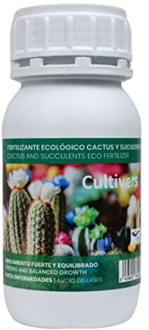 CULTIVERS Organischer Kaktus- und Sukkulentendünger 250 ml. Flüssigdünger für EIN gesundes Wachstum mit höherer Blüte. Pflanzen sind resistenter gegen Krankheiten